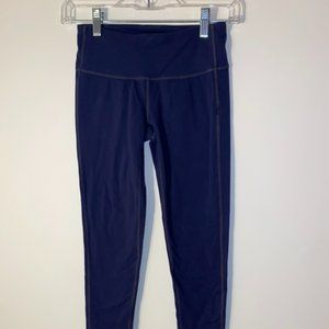 Athleta Chaturanga Full Length Mid Rise Athletic Leggings Navy Blue